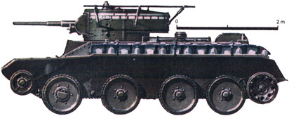 Легкий колесно-гусеничный танк БТ-5, вид сбоку