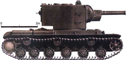 Тяжелый танк КВ-2, вид сбоку