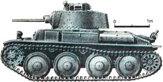 Легкий танк LT-38 вид сзади
