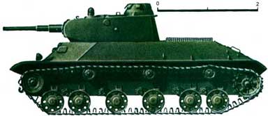 Легкий танк Т-50, вид сбоку