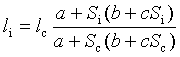 Li=L((a+Si(b+cSi))/(a+S(b+cS)))